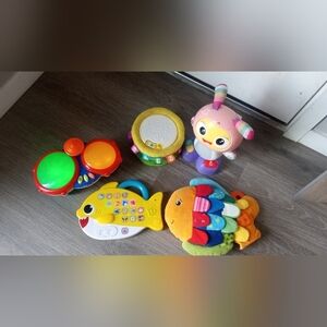 Colorful Interactive Kids Learning Toy Set - Yellow, Pink, Green, Orange